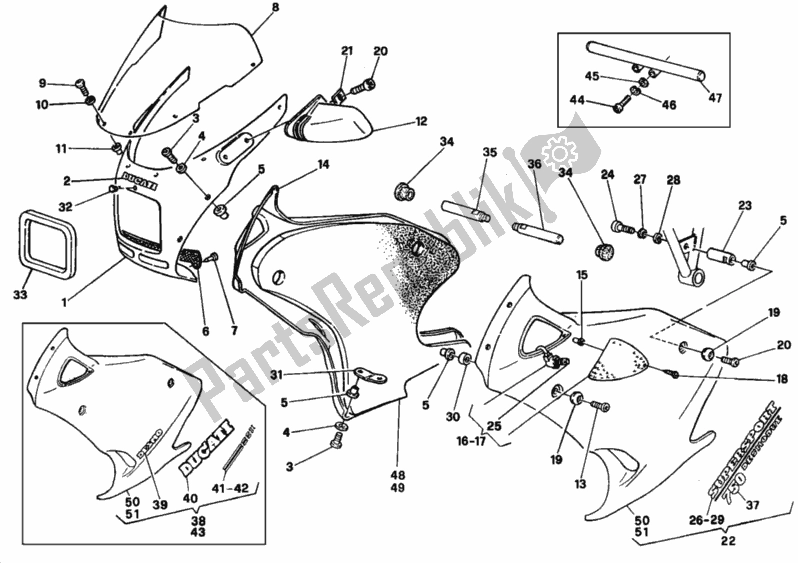 Todas las partes para Fm <009456 Carenado de Ducati Supersport 750 SS 1991